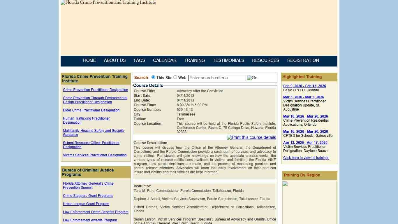 Florida Crime Prevention and Training Institute